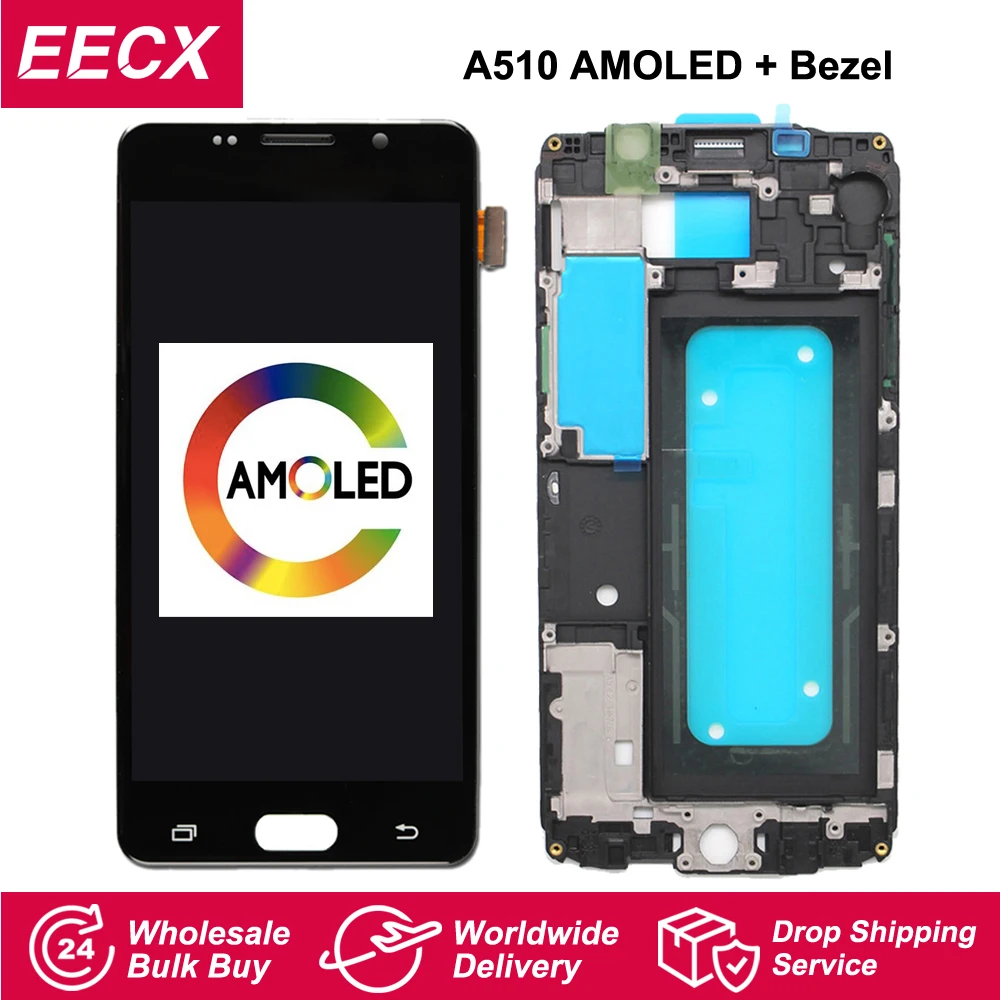 

AMOLED A510 LCD Display For Samsung Galaxy A5 2016 LCD A510 A510F A510M LCD Display with Touch Screen Digitizer