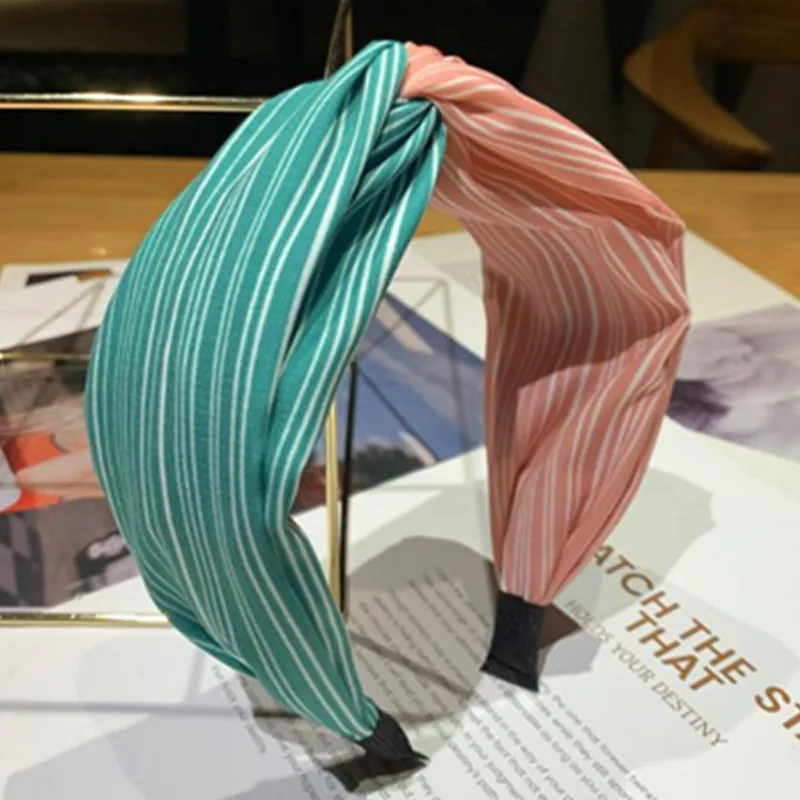 

Wide Crossed Headband Striped Color Blocking Fabric Hairband for Women Hair Accessories Headband Face Washing Head Band Adults