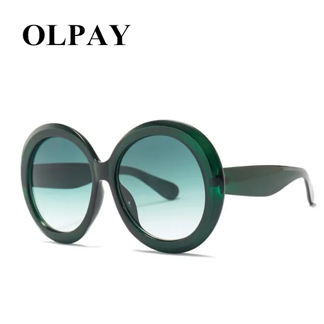 

Oversized Round Sunglasses Fashion Women Large Size Big Retro Green Sun Glasses Lady Female Vintage Brand Designer Goggle UV400