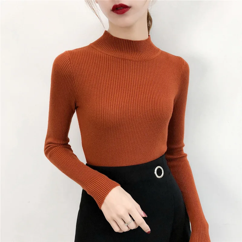 

Jeseca 2019 New Arrival Autumn Women Sweaters Korean Fashion Turtleneck Long Sleeve Pullovers Female Sexy Slim Winter Basic Tops