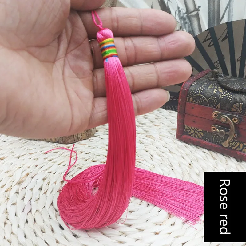 2 шт. 33 см очень длинная оплетка кисточка DIY Ювелирные изделия домашний текстильный занавес одежда декоративная изготовление талисманы Подвески Ремесло кисточки - Цвет: Rose red