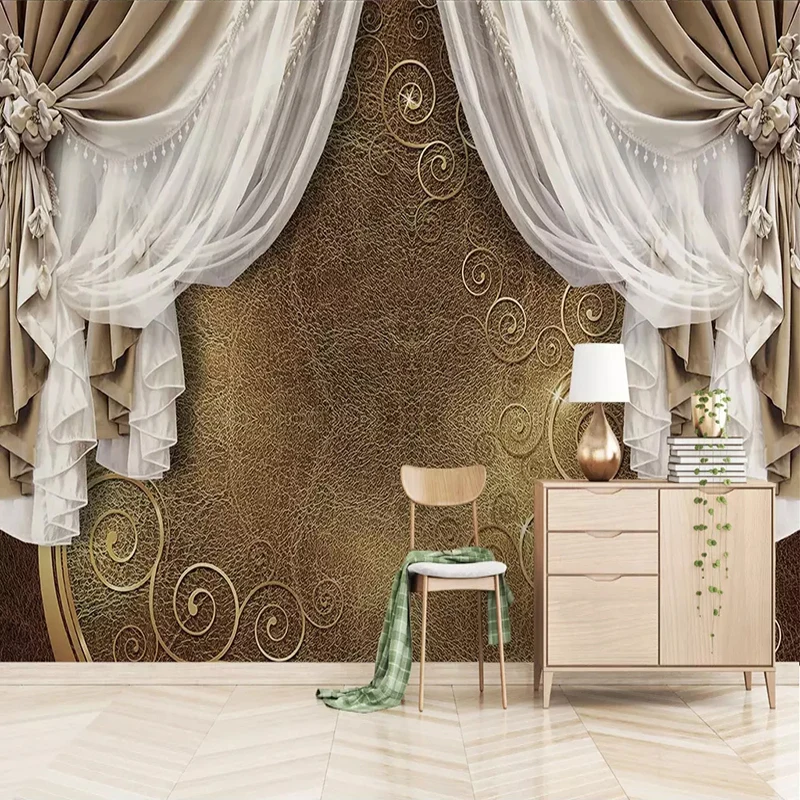 Custom Mural Wallpaper 3D European Style Curtain Lace Modern Creative Design Wall Painting Living Room Bedroom Art Wallpaper 3D Custom Mural Wallpaper 3D European Style Curtain Lace Modern Creative Design Wall Painting Living Room Bedroom Art Wallpaper 3D