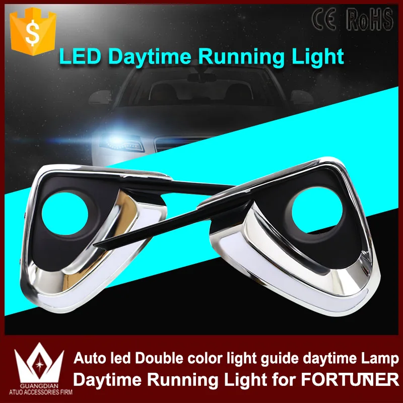 

Tcart 1Set Car DRL Daytime Running Lights White+Yellow Auto LED Daylight Yellow Turn Signals For Toyota Fortuner 2015 2016 2017