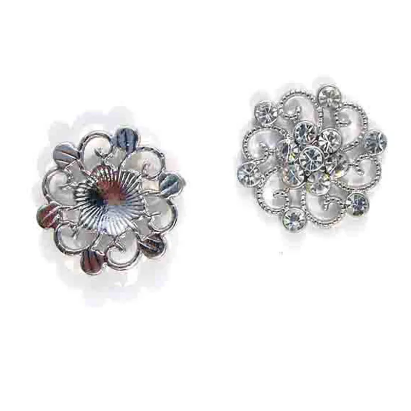 New 24mm crystals floral coat flatback glue on button decorative ornament accessory buton bouton botones 30pcs x