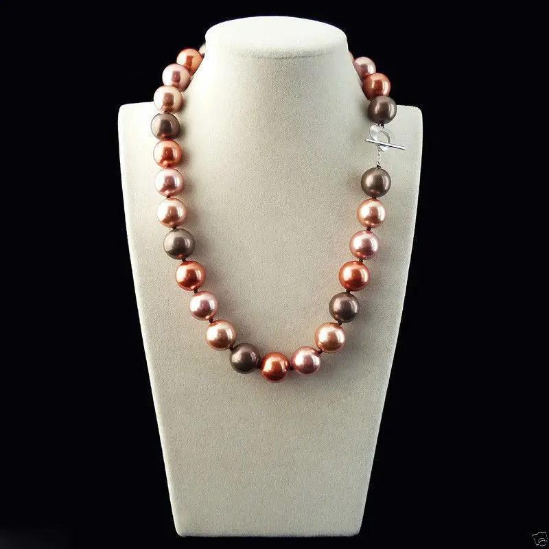 

Fashion Mix Colors 14mm South Sea Shell Pearl Heart Clasp Necklace 18" AAA 5.27