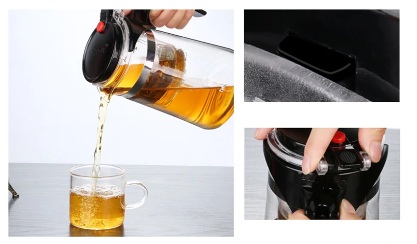 High quality Heat Resistant Glass Teapot Chinese kung fu Tea Set Puer Kettle Coffee Tea Infuser Convenient Office Tea PotA6