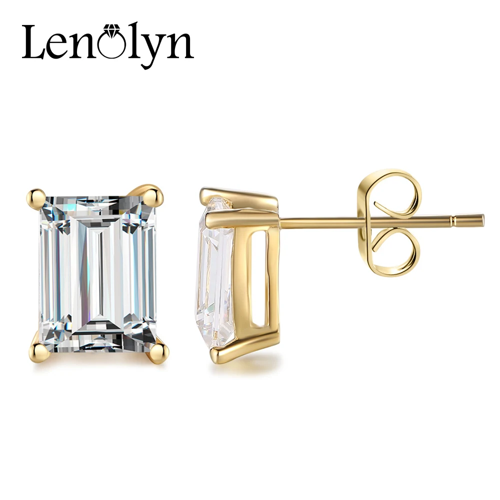 Square Stud Earrings Women Cubic Zirconia Fashion Jewelry Clear AAA CZ