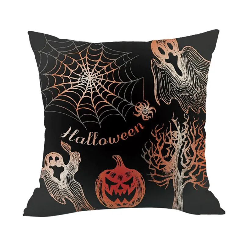 Happy Halloween Pillow Cases  Linen Happy Sofa  Throw Pillow Cushion Cover Home Decor Pillow Drop shipping product      X0818#306