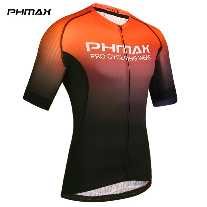 PHMAX Pro майки для велоспорта с коротким рукавом, одежда для велоспорта, одежда для горного велосипеда, летняя одежда для шоссейного велосипеда, Майки для велоспорта, мужская форма для велоспорта - Цвет: Оранжевый