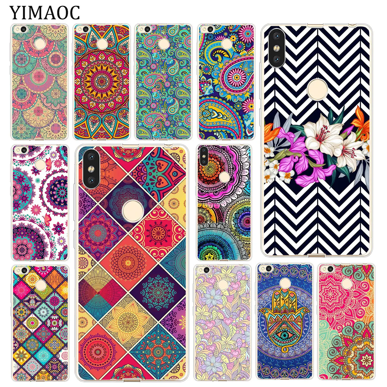 

YIMAOC Mandala flower Soft Silicone Phone Case for Xiaomi Mi 9 9T CC9 CC9E A3 Pro 8 SE A2 Lite A1 f1 MiX 2S MAX 3 MI9 MI8 MIA2