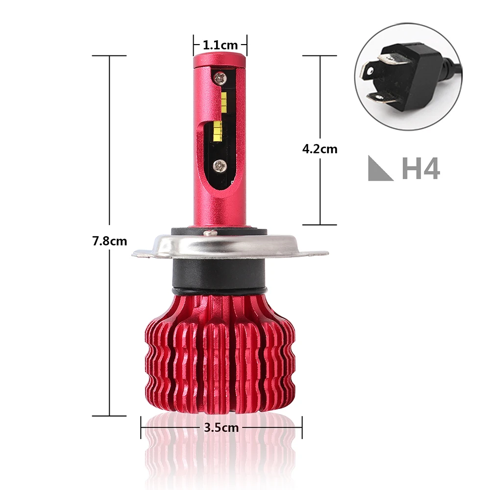 2 шт. H1 H7 H11 9005 9006 H4 10000LM 100W Светодиодный фар автомобиля Kit турбины лампочки CANBUS 6500 к лампы для передних фар