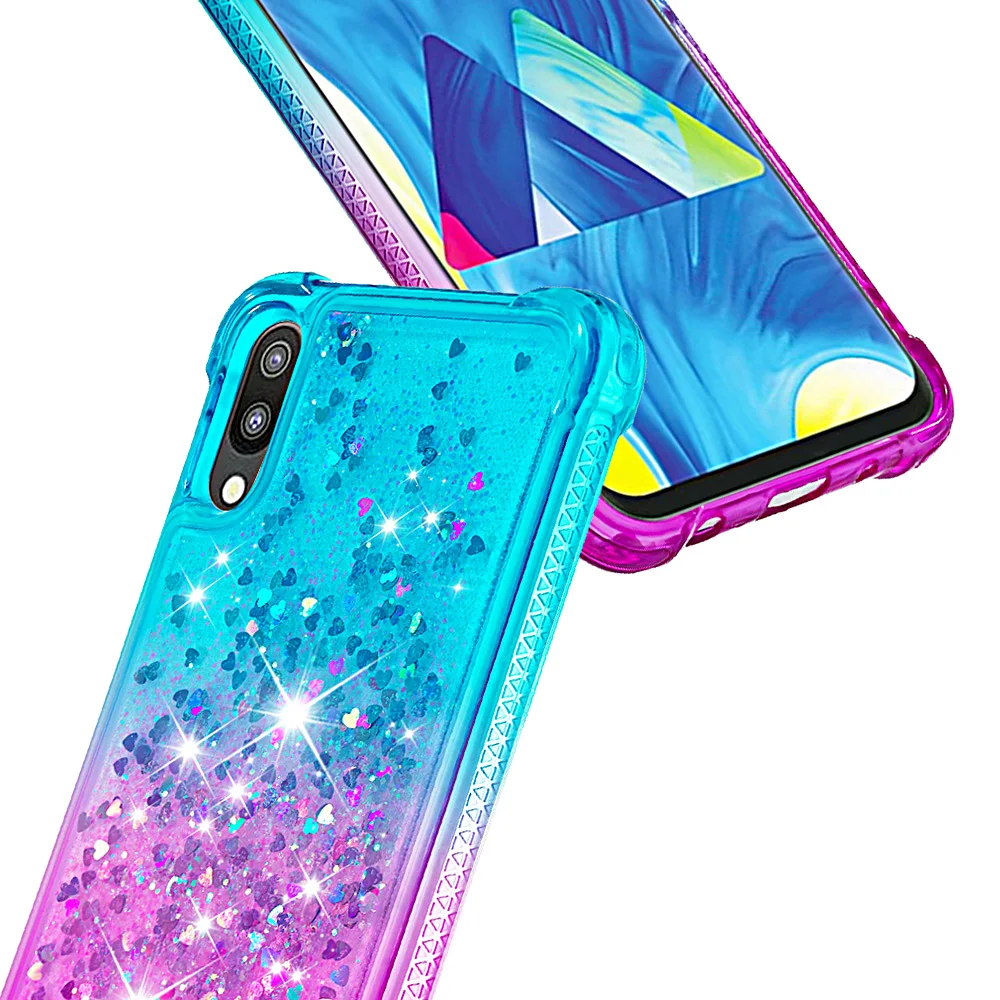 A10 чехол для samsung Galaxy A10 M10 M20 M30 чехол Блестящий градиент вышит противоударный чехол СПС etui samsung A10 A30 A50 A70 чехол для телефона