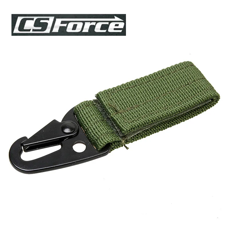 1pcs Olecranon Shape Tactical Molle Nylon Carabiner Hook Buckles With Key Ring Hanging Belt Buckle Outdoor Hiking Travel Kits - Цвет: OD L