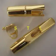 Тенор Bb sax Лигатура мундштука колпачок золотая пластина