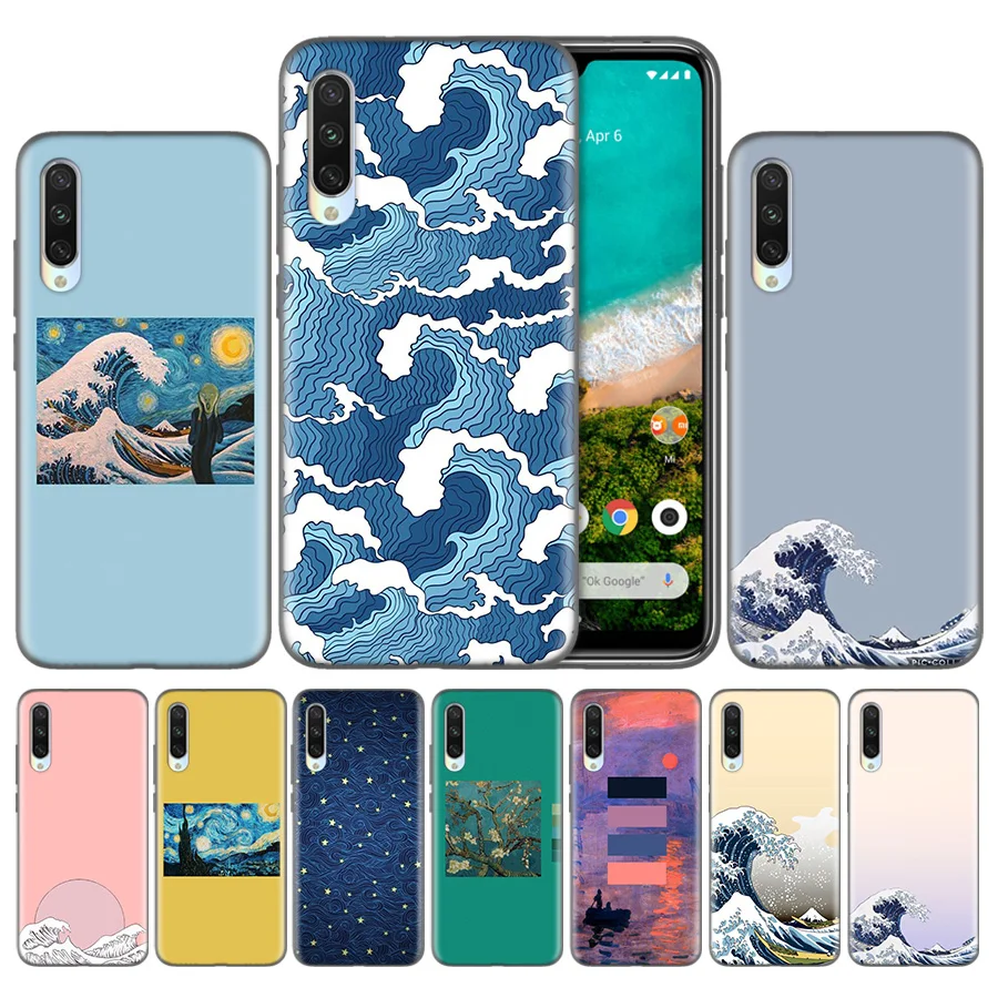 

For Funda Capa Xiaomi Redmi Note 7 6 6A 7S 7A Y2 Y3 K20 4 4X S2 5 Pro Plus Cover Back Phone Case Artistic wave