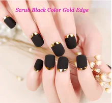 100pcs Hot Sales Luxury Matte texture metal side nail paste nail fingernails high end French nail