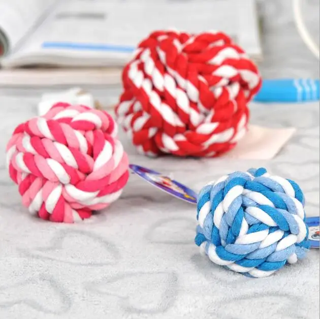 

Dog Toys Bite Resist Interactive Ball Toy Cotton Rope Puppy Small Dog Toy Chew Knot Ball Teeth Cleaning