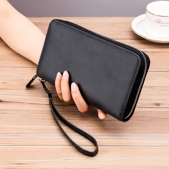 

Fashion Women Wallets Genuine Leather Passport Cover Credit Card Holder Female Coin Purse Ladies Clutch Zipper Phone Bag Solid