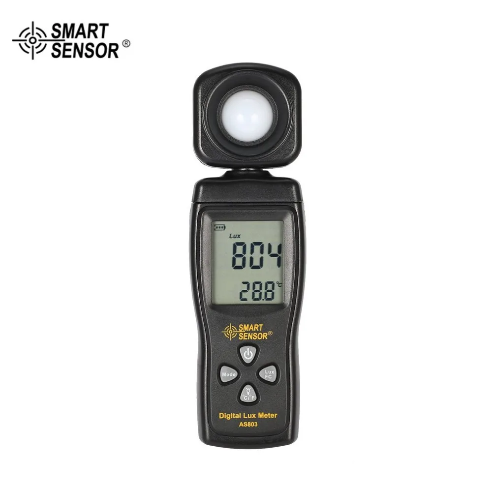 

SMART SENSOR AS803 Digital Lux Meter Luminance Tester Light Meter 1-200000 Lux Tools Photometer Spectrometer Actinometer