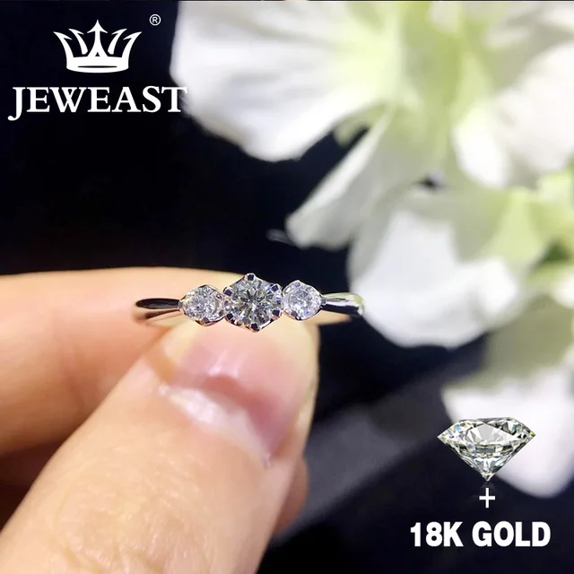 Natural Diamond 18K Gold Pure Gold Ring Beautiful Gemstone Ring Good Upscale Trendy Classic Party Fine Jewelry Hot Sell New 2020