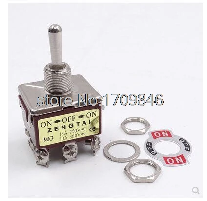 

5pcs TPDT ON/OFF/ON Industrial Toggle Switches 303 triple pole double throw