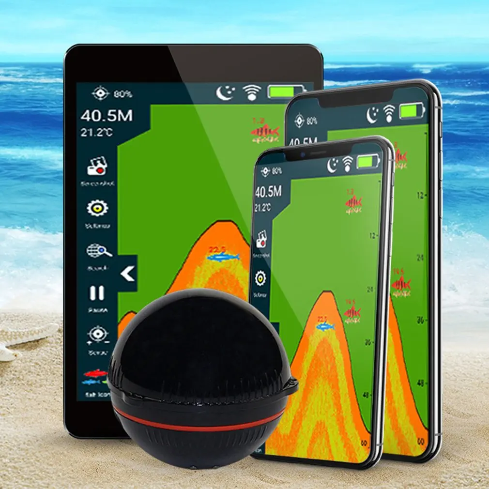 Портативный рыболокатор Bluetooth беспроводной гидролокатор сенсор цифровой ЭХОЛОТ глубина морского озера устройство обнаружения рыбы эхолот