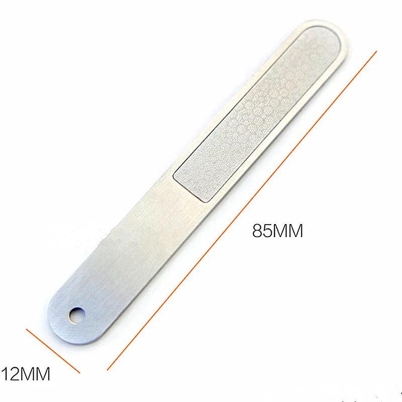 2 шт./лот нержавеющая сталь односторонняя бумага для шлифовки ногтей для маникюра Профессиональный токарный станок инструмент для маникюра и педикюра - Цвет: Silver