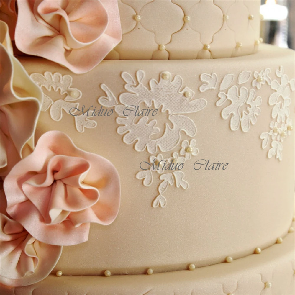 Высококачественный трафарет для торта цветок и листик для торта инструменты для украшения свадебного торта помадка форма для торта трафарет розы