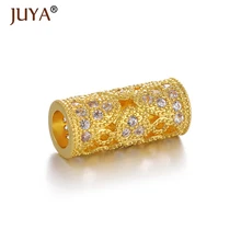 Supplies For Jewelry Bijoux Zircon Hollow Heart Pattern Beads For Bracelet Women Diy Copper Micro Pave Big Hole Beads Wholesale classic heart pattern bracelet for women
