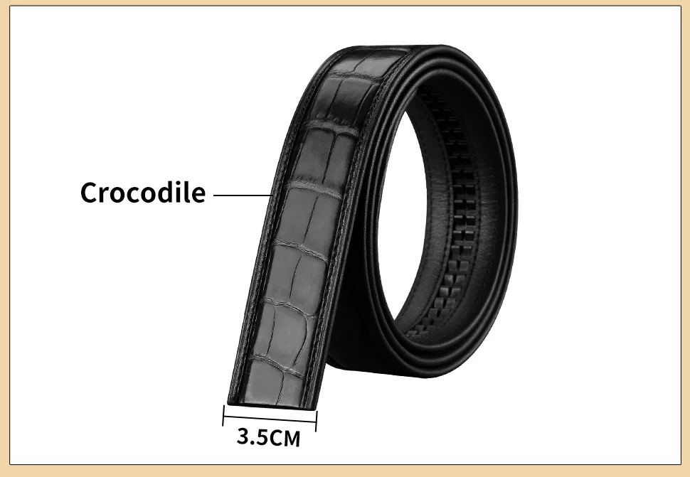 Мужской ремень из натуральной крокодиловой кожи, ремень из кожи аллигатора, автоматическая пряжка, классический бренд