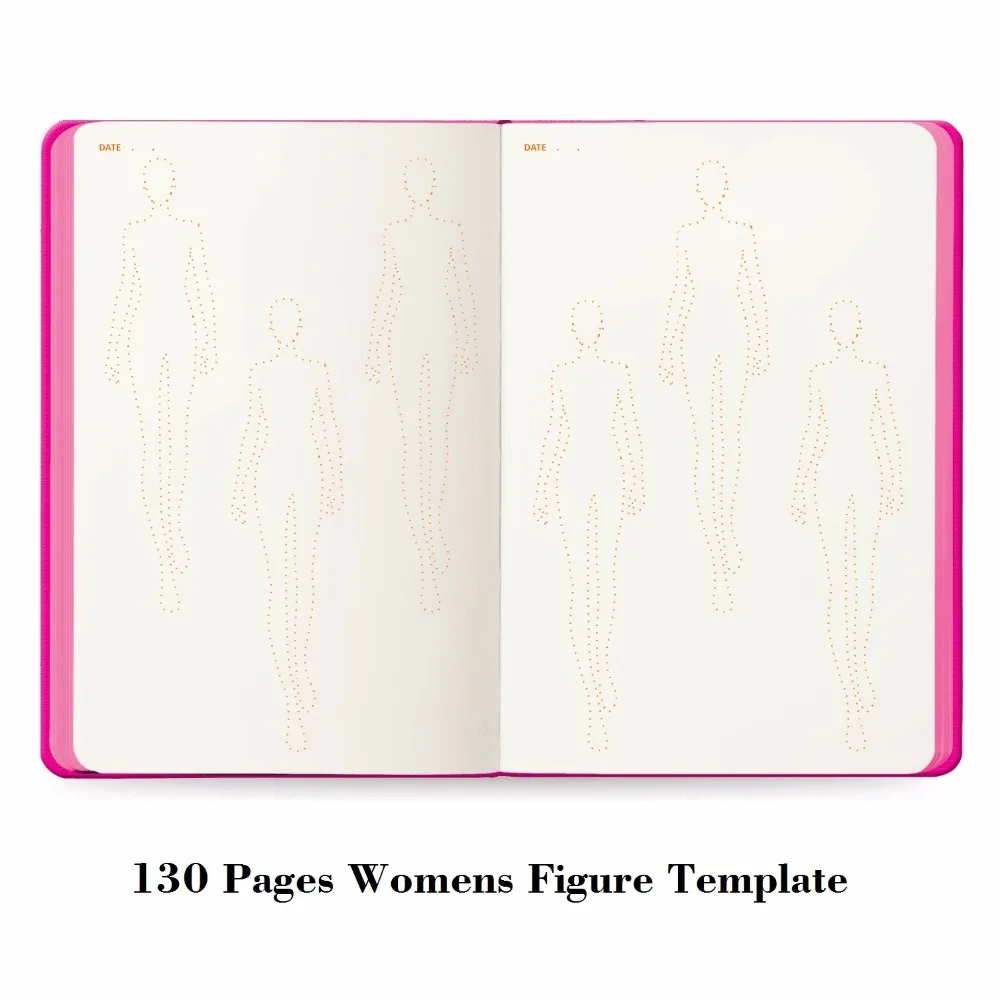 А5 женский блокнот для зарисовок Вишневый блокнот с 130 страницами модные шаблоны фигурок и модный словарик яркие цвета