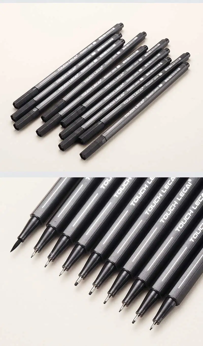 Pigment Liner Pigma Micron Ink Marker Pen Different Tip Black Brush Drawing Pen Fineliner Sketching Pens Art Markers Supplies