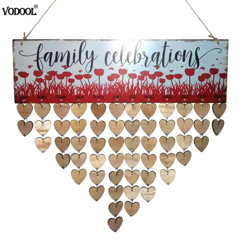 us 6 51 32 off vodool birthday calendar family celebrations wall calendar write special dates diy wooden planner board hanging decor gifts in school birthday calendar