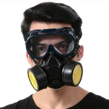 Защита от чрезвычайных ситуаций респираторная маска от пыли Краски Респиратор маска с 2 двойная защита фильтра и очки