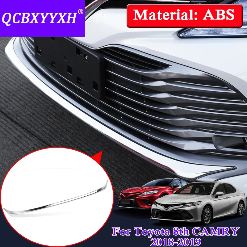 

QCBXYYXH Car Styling ront Bottom Bumper Molding Grill Trim Front Bumper Lip Cover Strip Sequins For Toyota 8th Camry 2018 2019