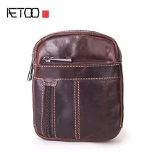 Aetoo Для мужчин мобильный телефон карманы Повседневная сумка глава слой кожи кожаный ремень носить мобильный телефон карманы Многофункциональный