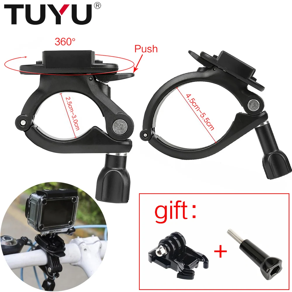 Shoot 360 rotatable clamp handlebar pole tube mount for GoPro Hero 7 6
