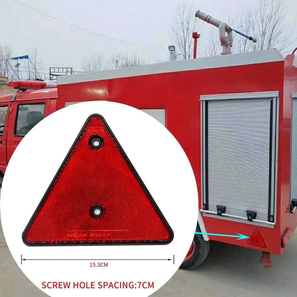 Triangle Warning Red Car Rear Reflector Safety Reflective Stop/Brake /Rear Reverse/Steering Warning Sign for Trailer Caravan - Цвет: red