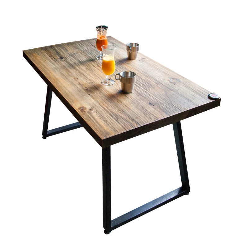 Луи Мода кафе столы Американский твердой древесины промышленный стиль мебели старый и простой стол Железный арт древний кофе