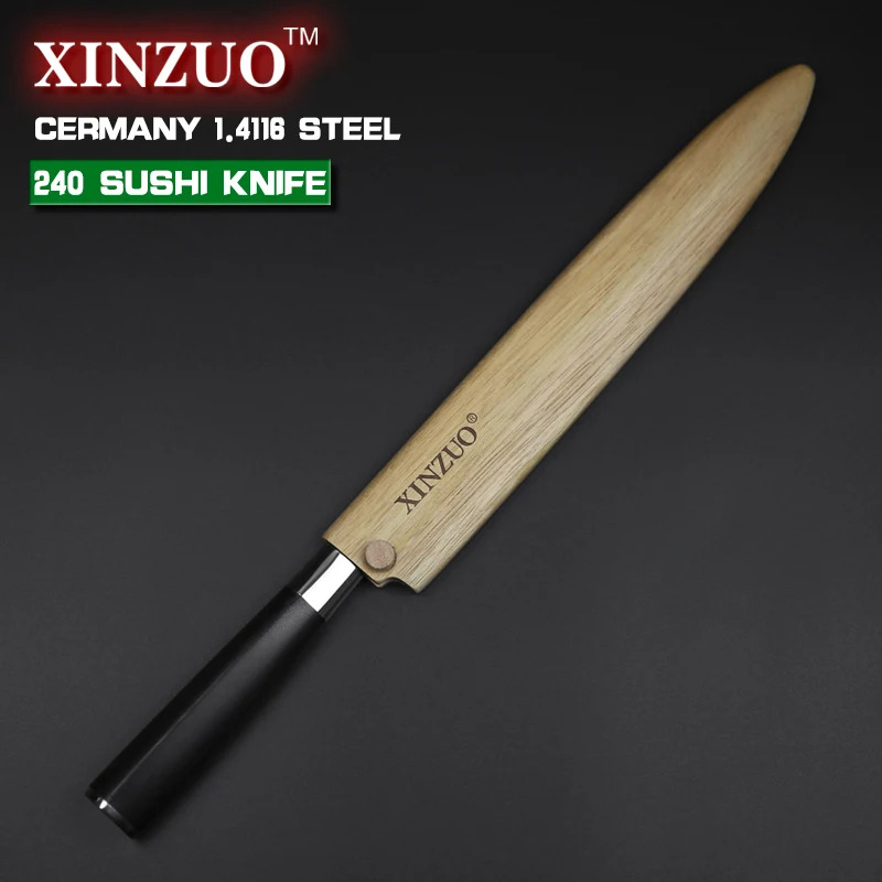Xinzuo 9.5 дюймов сашими нож с ножнами Германии стали Кливер кухонные ножи