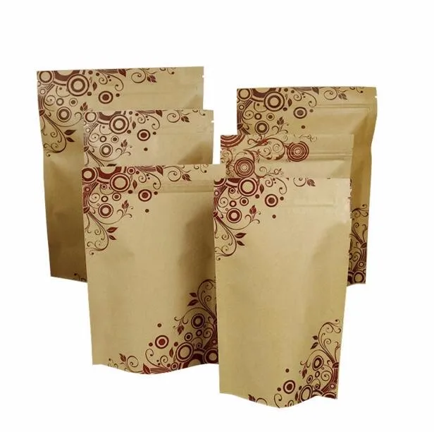 Alice Size 18 26cm Kraft Paper Gift Bag For Tea Powder Nut Food Alice Size 18 26cm Kraft Paper Gift Bag For Tea Powder Nut Food Cookie Packaging Zip Lock Bags Brown Stand Up In Wring