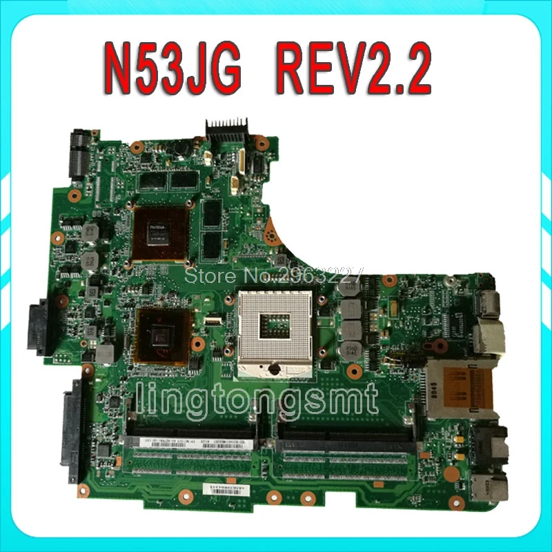 N53JG اللوحة ل ASUS N53J N53JF N53JL N53JN اللوحة 2 RAM فتحات GT415M 1 جيجابايت HM55 N53J N53JG اللوحة 100% اختبار
