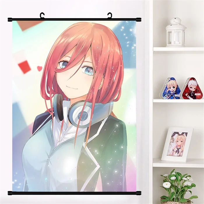 Японское аниме Go-Toubun no Hanayome Nakano Miku настенный свиток Фреска плакат мультфильм настенные подвесные плакаты коллекция домашнего декора искусство - Цвет: N