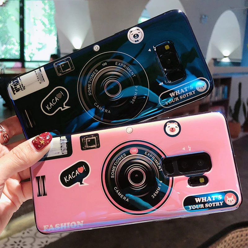 

Kickstand Mobile Phone Stand Case For Samsung Galaxy S8 S9 S10 Plus Note8 Note9 Silicone Full Cover 3D Cute Camera Socket Holder