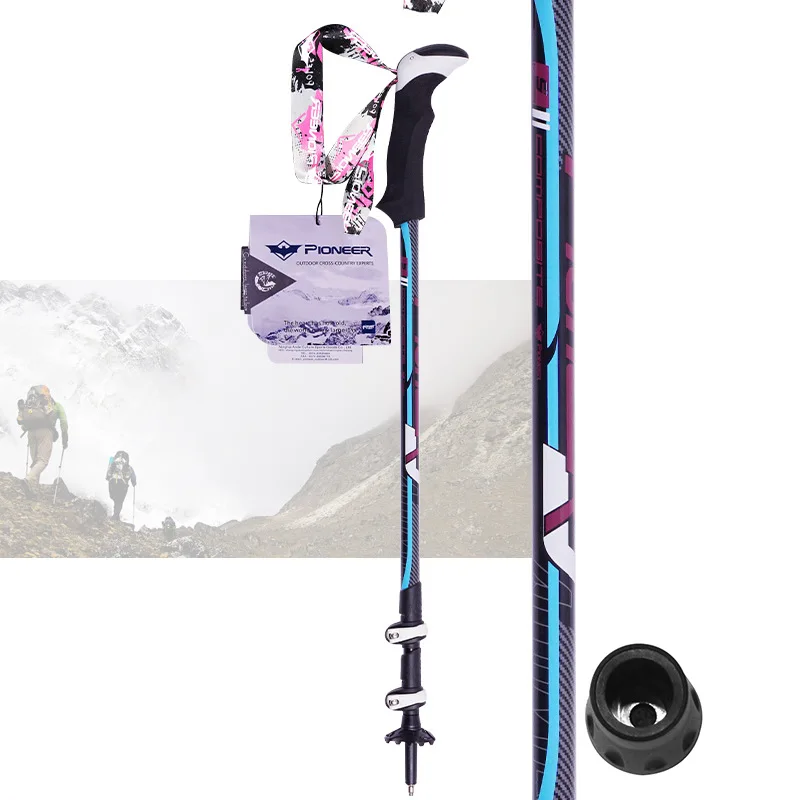 PIOMEER треккинговые палки альпеншток Регулируемый алюминиевый сплав Телескопический альпинист походные лыжные палки