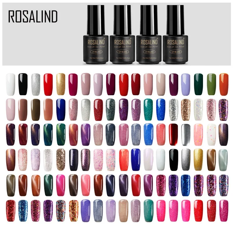 

ROSALIND Gel Nail Polish 7ML UV Colors Gel of Nails Hybrid Gel Varnish for Nail Art Manicure Set Vernis Semi Permanent Base Top