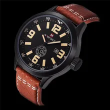 2016 Mens relojes primeras marcas de lujo NAVIFORCE hombres cuarzo del reloj impermeable del deporte militar hombres de los relojes de cuero del relogio masculino