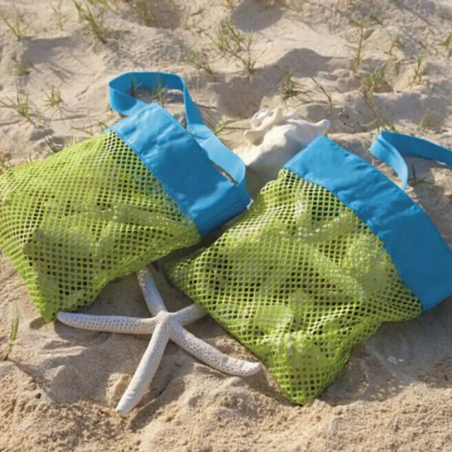 Kids Beach Toys Receive Bag Mesh Sandboxes Away Sandpit Storage Shell