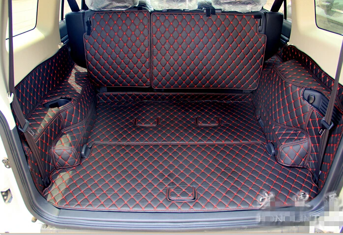 

High quality New Special trunk mats for Mitsubishi Pajero 7seats 2017 waterproof boot carpets for Pajero 2016-2007 beige 4 color