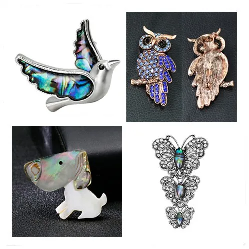 Broschen Anstecknadeln Vintage Owl Shell Enamel Pin Brooch Wedding Bouquets Animal Shirt Collar Broo X Uhren Schmuck